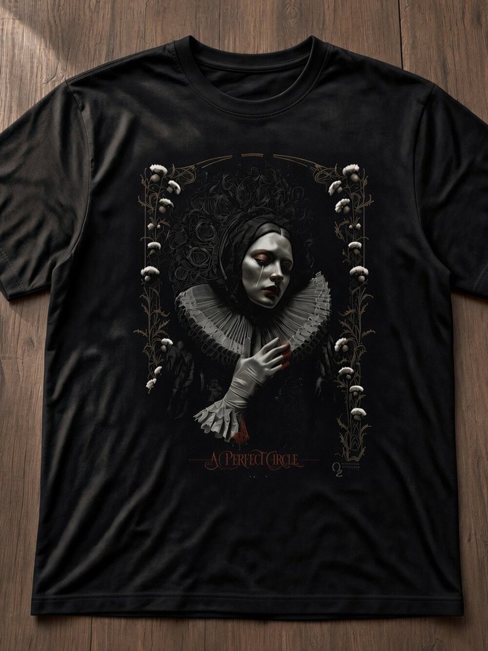 A Perfect Circle Black Graphic Tee Gothic Renaissance Dark Art Shirt